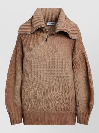 The Attico knitwear top oversized collar textured knit