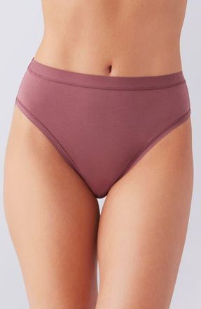 Wacoal Understated Cotton Blend High Leg Briefs in Rose Brown at Nordstrom, Size Xx-Large