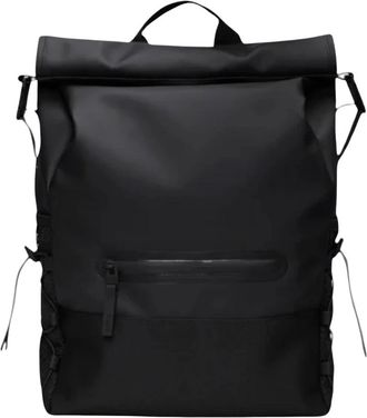 Rains Trail Mountaineer Rolltop - unisex - Rugzakken - Zwart - ONE Size - Polyester - Tassen