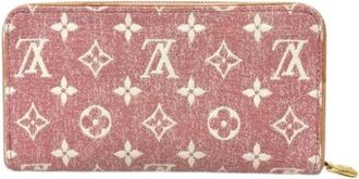 Louis Vuitton Pre-owned Monogram Denim Long wallet (bi-fold) - unisex - Vintage Accessoires - Roze - ONE Size - Denim - Vintage