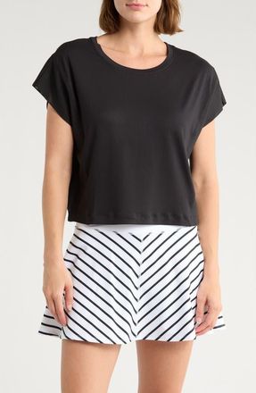 Yogalicious Super Soft Fusion Boxy Top in Black at Nordstrom Rack, Size X-Small