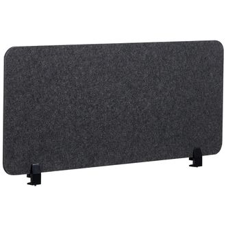 Beliani Panel Separador Ac&uacute;stico Escritorio Pet Tapizado En Tela 120 X 50 Cm Gris Oscuro Split