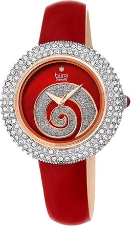B&uuml;rgi Burgi Womens Patent Leather Diamond Watch