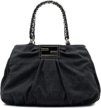 Fendi Pre-owned Handbags, female, Black, Size: ONE SIZE Pre-owned Leather Handbag