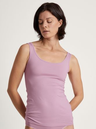 CALIDA Tanktop CALIDA Natural Comfort, Damen, Gr. M (44/46), rosa (fragrant lila), Single Jersey, Obermaterial: 92% Baumwolle, 8% Elasthan, unifarben, h&uuml;ftbe