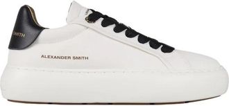 Alexander Smith Soho Donna in zacht wit leer en zwarte details - Dames - Sneakers - Wit - 39 EU - Leer - Schoenen