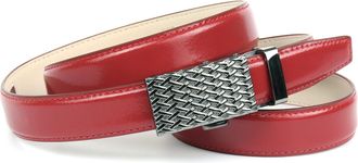 Anthoni Crown Lederg&uuml;rtel ANTHONI CROWN, Damen, Gr. 70, rot (dunkelrot), Leder, unifarben, Basic, G&uuml;rtel Lederg&uuml;rtel, mit silberfarbener Automatik-Schliesse in fili