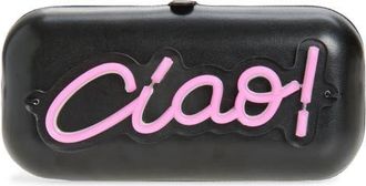 Moschino Light-Up Neon Ciao! Faux Leather Clutch in 00Z One Color at Nordstrom