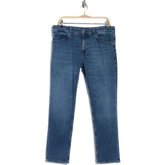 BOSS Maine Regular Fit Straight Leg Jeans in Medium Blue at Nordstrom Rack, Size 34 X 32