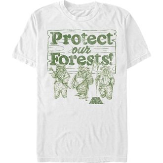 Star Wars Mens Star Wars Ewok Protect Our Forests Graphic T-Shirt in White at Nordstrom, Size Xxx-Large