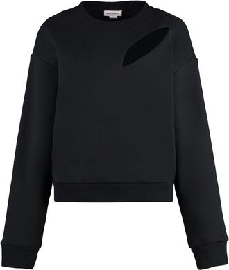 Alexander McQueen Katoenen sweatshirt met ronde hals - Dames - Sweatshirts - Zwart - S - Katoen - Hoodies & sweatvesten