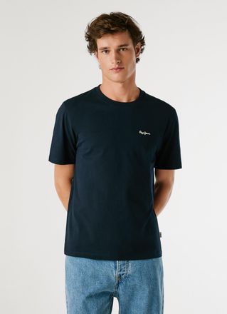 Pepe Jeans London T-Shirt PEPE JEANS CONTRAST CONNOR, Herren, Gr. XXL, blau (dulwich blau), Jersey, Obermaterial: 100% Baumwolle, unifarben, regular fit h&uuml;ftbedeckend, 