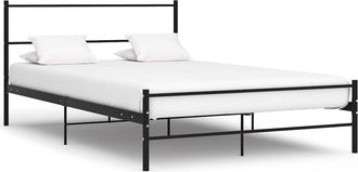 vidaXL Estructura Cama Con Cabecero Sin Colch&oacute;n Metal Negro 140x200 Cm Vidaxl