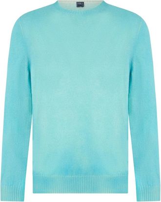 Fedeli Trui met lange mouwen - Heren - Cashmere truien - Blauw - 4XL - Kasjmier - Truien & Vesten