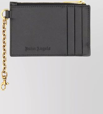 Palm Angels leather card holder with chain