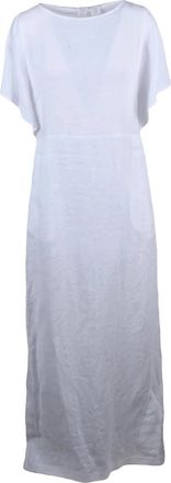 Eleventy White Long Linen Dress