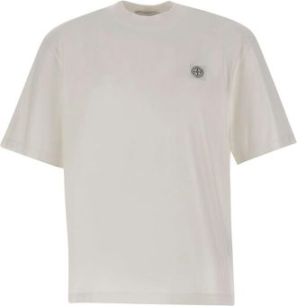 Stone Island White Regular Logo T-Shirt