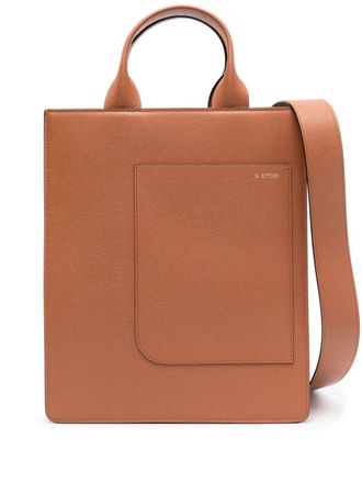 Valextra mini Boxy leather tote bag - Brown