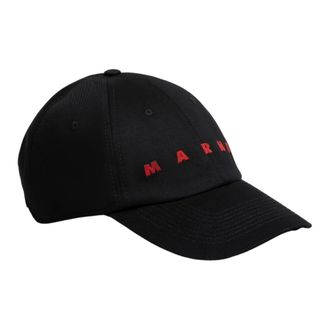 Marni Gabardine Baseball Cap - Heren - Petten - Zwart - S - Katoen - Accessoires