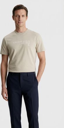 Calvin Klein Jeans T-Shirt CALVIN KLEIN JEANS GRAPHIC TEE, Herren, Gr. XXL, oatmeal, Web, Obermaterial: 100% Baumwolle, unifarben, klassisch normal, Rundhals, eingesetzt