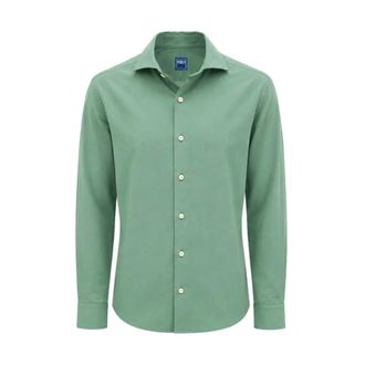 Fedeli Casual Shirts, male, Green, Size: XL Super-light Panamino Cotton Shirt