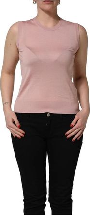 Dolce & Gabbana Sleeveless Crew Neck - Dames - Tops zonder mouwen - Roze - XL - Kasjmier - Tops