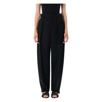 Bottega Veneta Straight Trousers, female, Black, XS, Tailored Wool Trousers