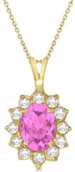 Allurez Pink Sapphire & Diamond Accented Pendant Necklace 14k Yellow Gold (1.70ctw)
