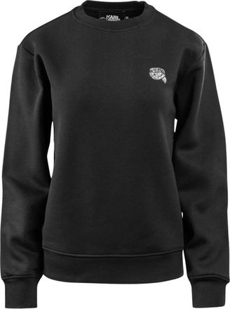 Karl Lagerfeld Ikonik 2.0 Glitter Sweatshirt - Dames - Sweatshirts - Zwart - M - Katoen - Hoodies & sweatvesten
