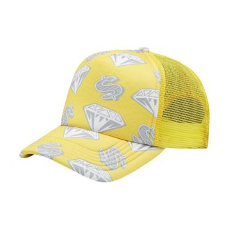 Billionaire Boys Club Hats & Caps, male, Yellow, ONE SIZE, Diamonds & Dollars Trucker Cap