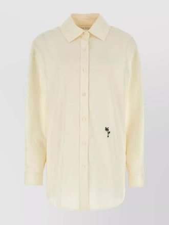 Palm Angels cotton oversized poplin logo-embroidered shirt