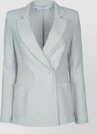 Harris Wharf London women double breasted blazer shoulder pads