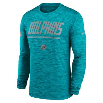 Nike Miami Dolphins Sideline Team Issue Velocity Nike Mens Dri-FIT NFL Long-Sleeve T-Shirt in Green | 02EQ3GT9P-CH4