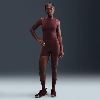 Nike Womens Form Tank Top Bodysuit in Red | HQ7006-652