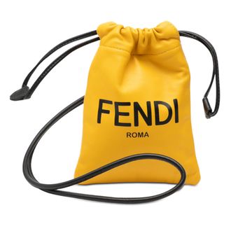 Fendi Tweedehands Nappa Logo Telefoonhoesje voor om de nek