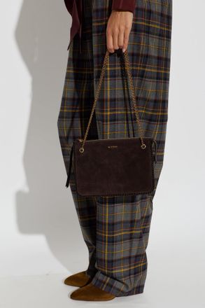 Etro Suede Bag With Logo, Womens, Brown