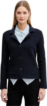 Benetton Truien & Vesten, Dames, Grijs, L, Katoen, Single-Breasted Katoenen Blazer