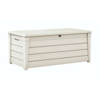 Dmora Dmora - Cassapanca outdoor Wawa, Baule da giardino, Contenitore da esterno, Panchina contenitore da esterno, 145x70 h60 cm, Bianco