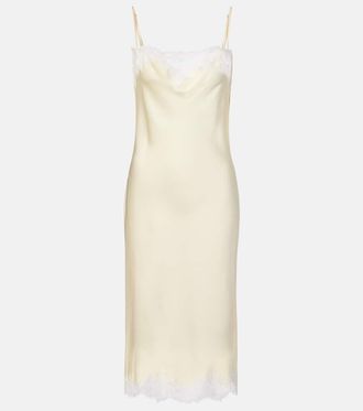 Stella McCartney Lace-trimmed satin slip dress