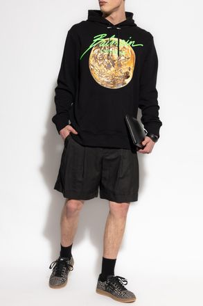 Balmain Hoodie, Mens, Black