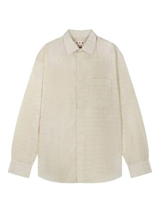 Marni geometric-jacquard shirt - men - Fabric - 48 - Neutrals