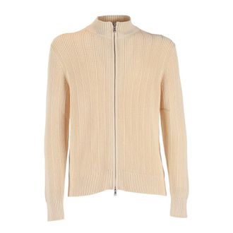 Ballantyne Cardigans, male, Beige, Size: XL Cardigan Con Zip