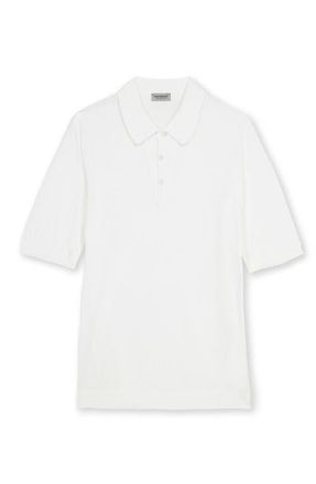 Fortela Isis Short Sleeve Knit Polo in White at Nordstrom, Size X-Large