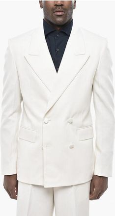 Givenchy Mohair-Blend Double-Breasted Blazer With Peak Lapel size 48