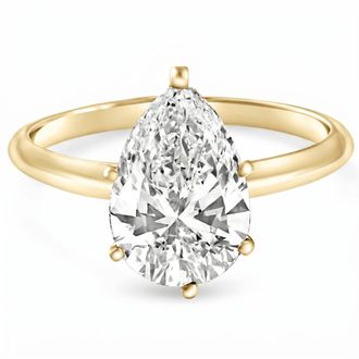 Pompeii3 Certified 1.50Ct Pear Shape Diamond Solitaire Engagement Ring 14k Gold Lab Grown
