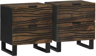 vidaXL Vidaxl - Armario De Noche Con Caj&oacute;n 2 Pcs Nogal 40 X 33 X 46 Cm