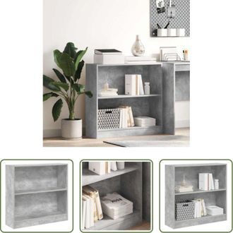 vidaXL vidaXL Libreria a due livelli - Libreria Grigio Cemento 80x24x75 cm in Legno Multistrato