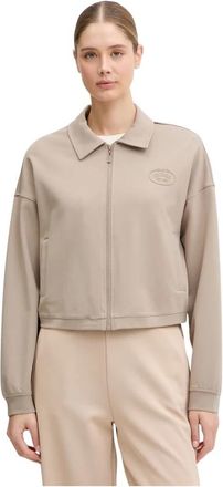 Guess Annie Crop Full-Zip Jacket - Dames - Vesten met rits - Beige - XL - Hoodies & sweatvesten
