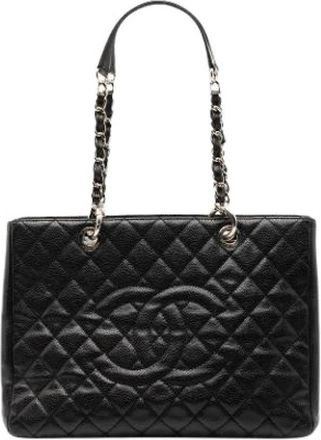 Chanel Pre-owned Leren Tote - Dames - Vintage Shopper - Zwart - ONE Size - Leer - Vintage