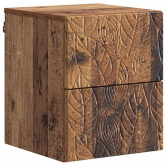 vidaXL Mesita De Noche De Pared Madera Envejecida 34,5 X 33 X 40 Cm Vidaxl